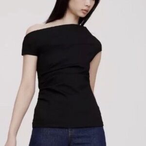 2 For 1 Banana Republic Asymmetrical Ponte Top Solid Black and Solid Cream XXL